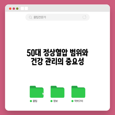 50대 정상혈압 범위와 건강 관리의 중요성