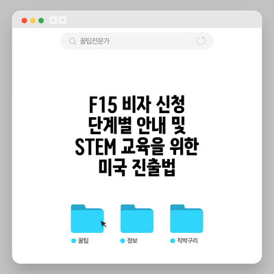 F15 비자 신청 단계별 안내 및 STEM 교육을 위한 미국 진출법