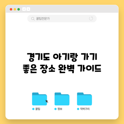 경기도 아기랑 가기 좋은 장소 완벽 가이드
