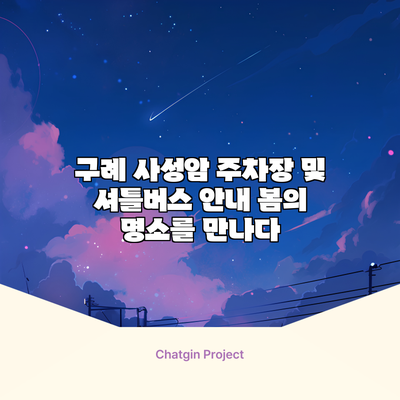 구례 사성암 주차장 및 셔틀버스 안내: 봄의 명소를 만나다