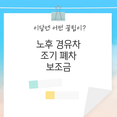 노후 경유차 조기 폐차 보조금