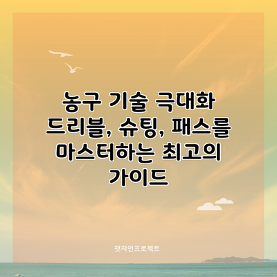 농구 기술 극대화: 드리블, 슈팅, 패스를 마스터하는 최고의 가이드