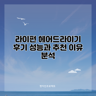 라이펀 헤어드라이기 후기: 성능과 추천 이유 분석