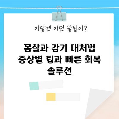 몸살과 감기 대처법: 증상별 팁과 빠른 회복 솔루션