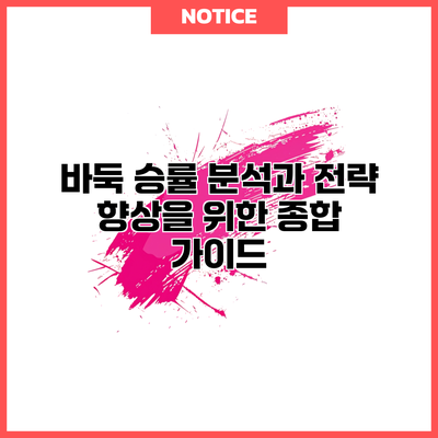 바둑 승률 분석과 전략 향상을 위한 종합 가이드