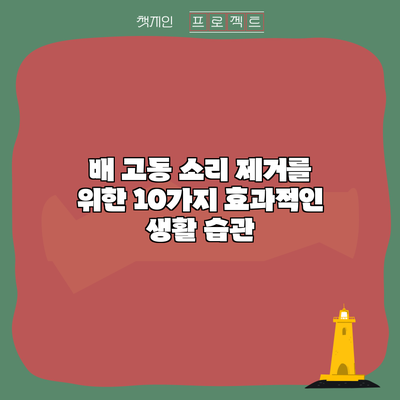 배 고동 소리 제거를 위한 10가지 효과적인 생활 습관