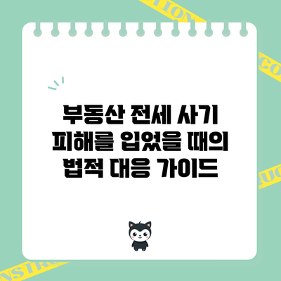 부동산 전세 사기 피해를 입었을 때의 법적 대응 가이드