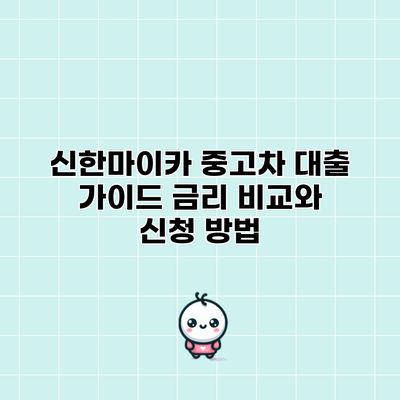 신한마이카 중고차 대출 가이드: 금리 비교와 신청 방법