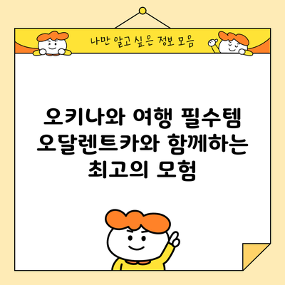 오키나와 여행 필수템: 오달렌트카와 함께하는 최고의 모험