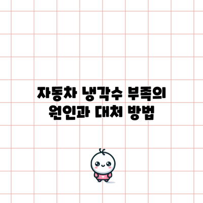 자동차 냉각수 부족의 원인과 대처 방법