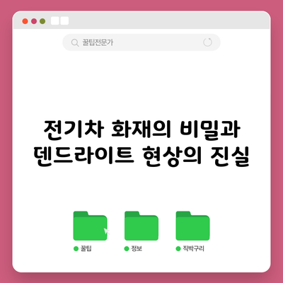 전기차 화재의 비밀과 덴드라이트 현상의 진실