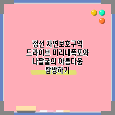 정선 자연보호구역 드라이브: 미리내폭포와 나팔굴의 아름다움 탐방하기