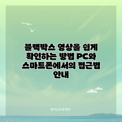 블랙박스 영상을 쉽게 확인하는 방법: PC와 스마트폰에서의 접근법 안내