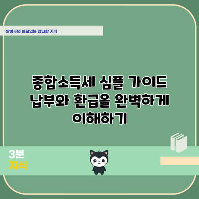 종합소득세 심플 가이드: 납부와 환급을 완벽하게 이해하기