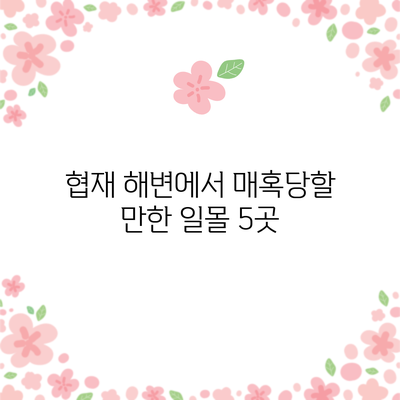 협재 해변에서 매혹당할 만한 일몰 5곳