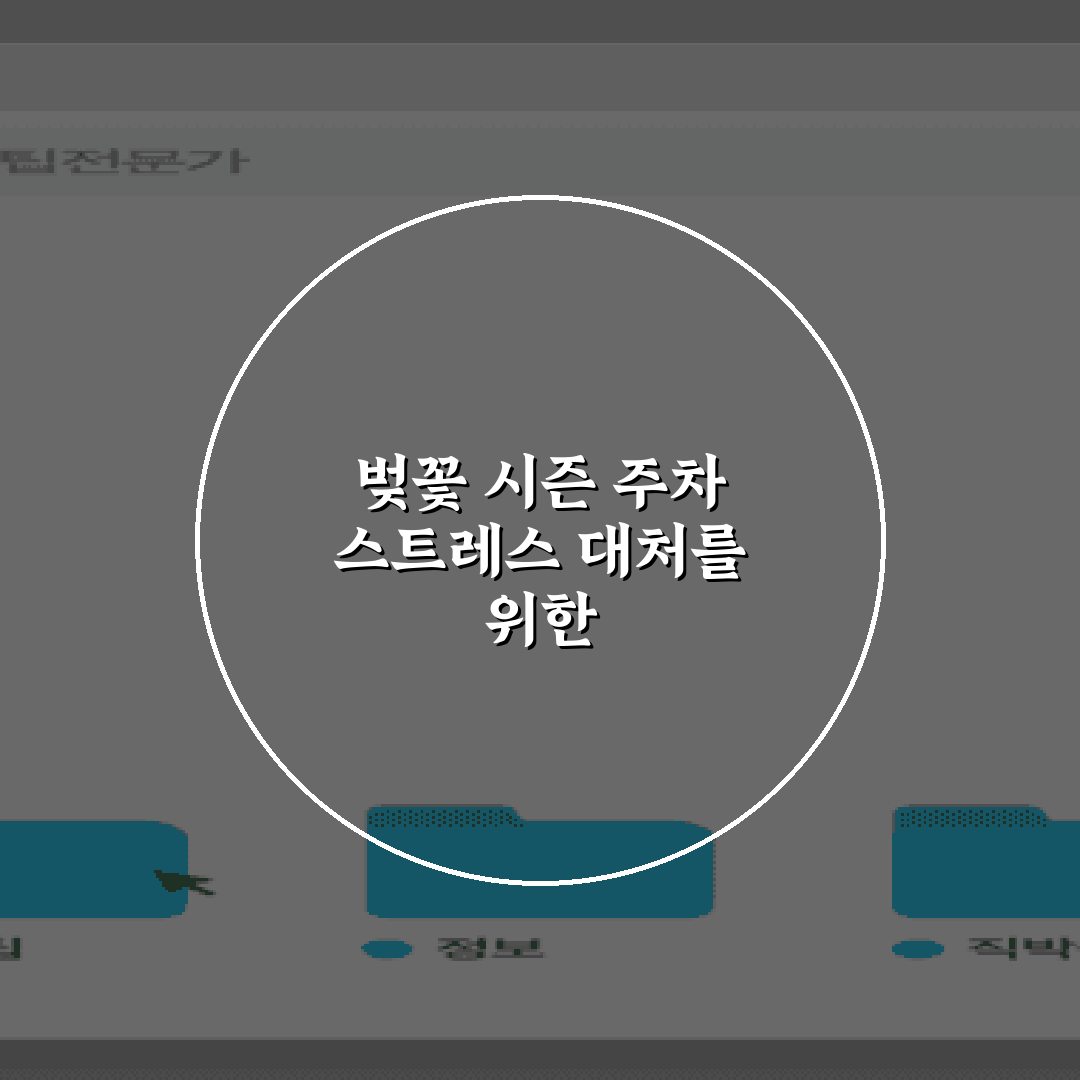 벚꽃 시즌 주차 스트레스 대처를 위한 5가지 효과적인 방법